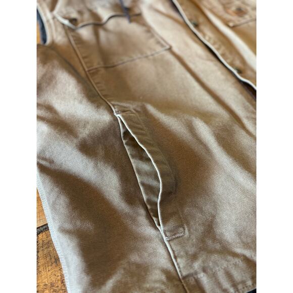 Carhartt Sandstone Multi-Pocket Hooded Canvas Sherpa Lined Vest Chore Barn XL - Picture 6 of 16
